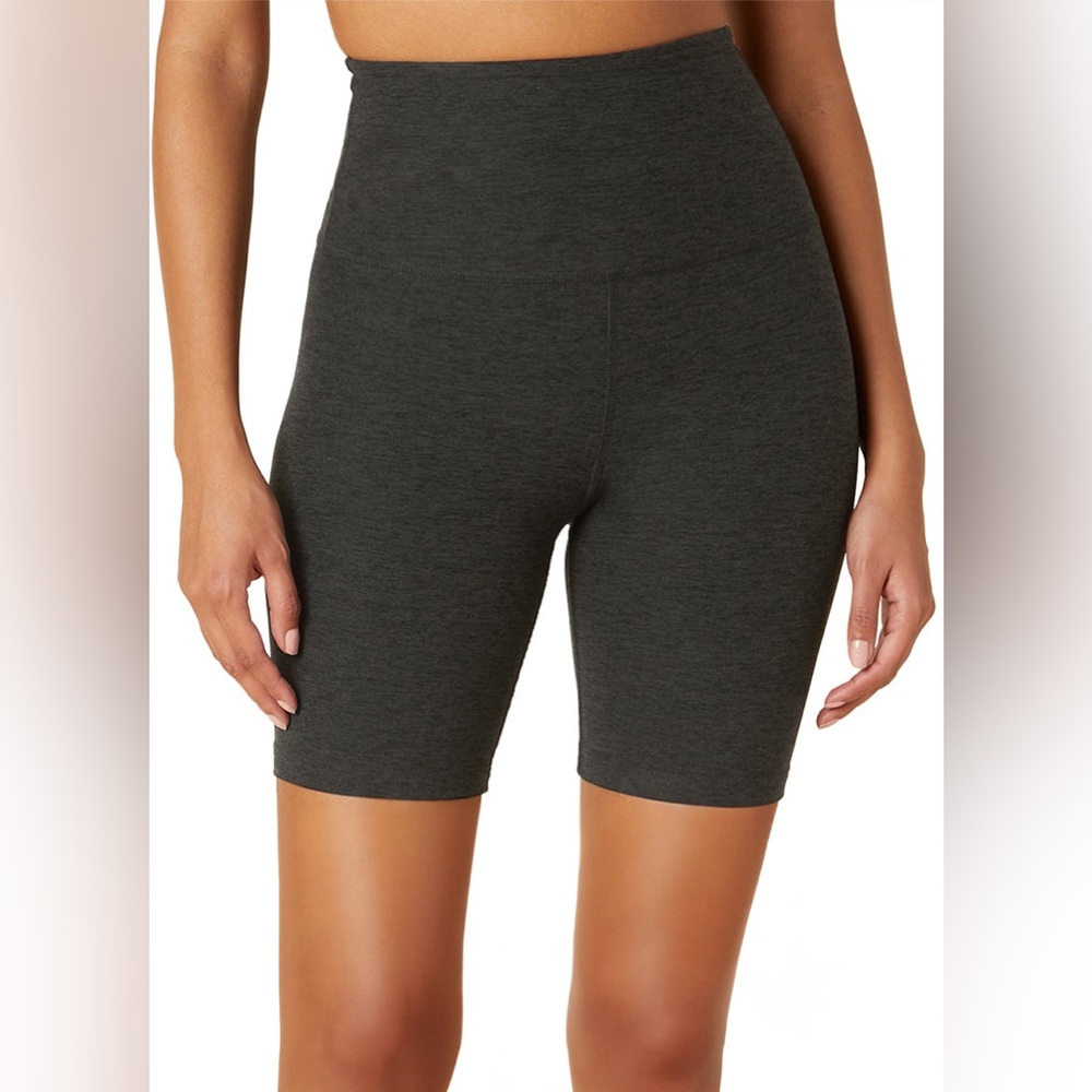 Beyond Yoga Charcoal High-Waist Bike Shorts